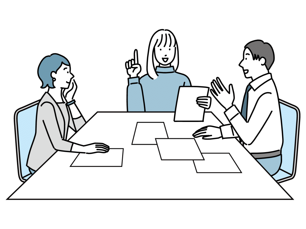 会議をする人々
