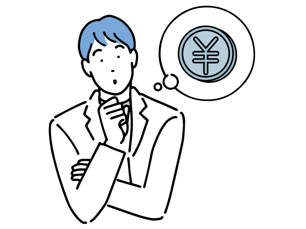 お金のことを考える男性
