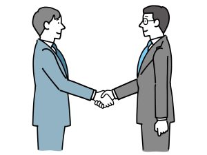 握手を交わす男性