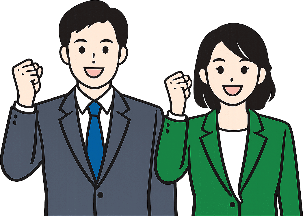 白河商工会議所スタッフのイラスト